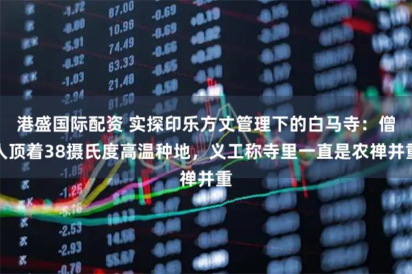 港盛国际配资 实探印乐方丈管理下的白马寺：僧人顶着38摄氏度高温种地，义工称寺里一直是农禅并重