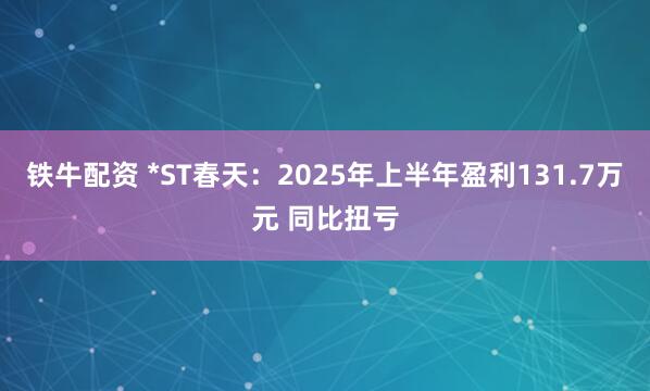铁牛配资 *ST春天：2025年上半年盈利131.7万元 同比扭亏